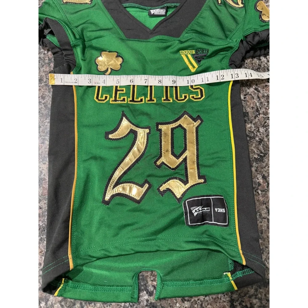 Unique Sports Apparel Kids Celtics Football Jersey and Padded Pants Set Green 29